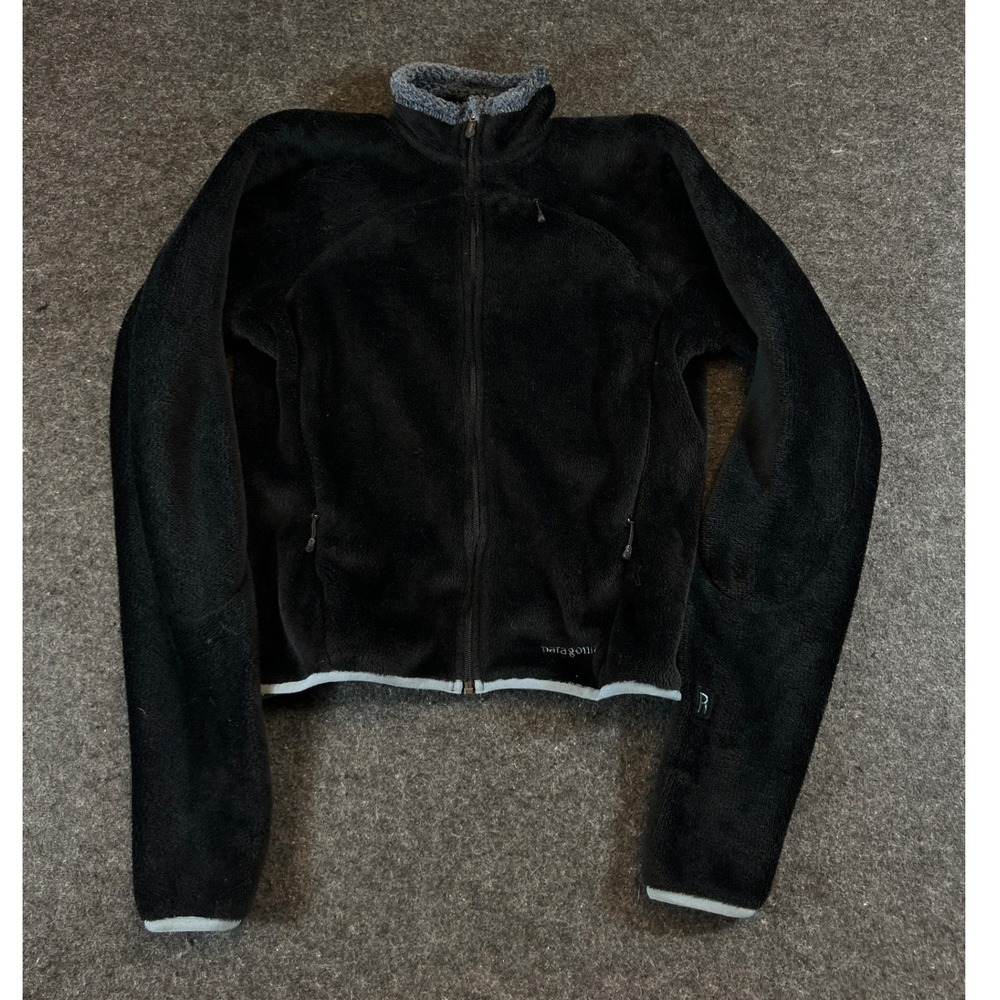 VTG Y2K Patagonia R4 Jacket Womens Medium Black Windproof Fleece Cozy Gorpcore